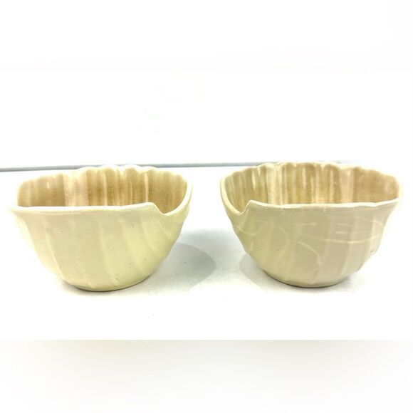 2PC Pier 1 Seashell Stoneware Dipping Bowls - Picture 2 of 10